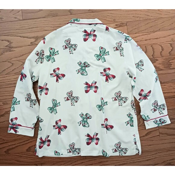 Disney Parks XMAS PJ Set Minnie Bows Cotton Flannel L/S Drawstring XL - Picture 4 of 9